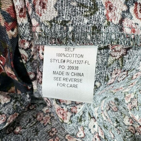 Baltic Born Button Up Shirt Shacket Womens Large Floral Long Sleeves collar new - Picture 8 of 11